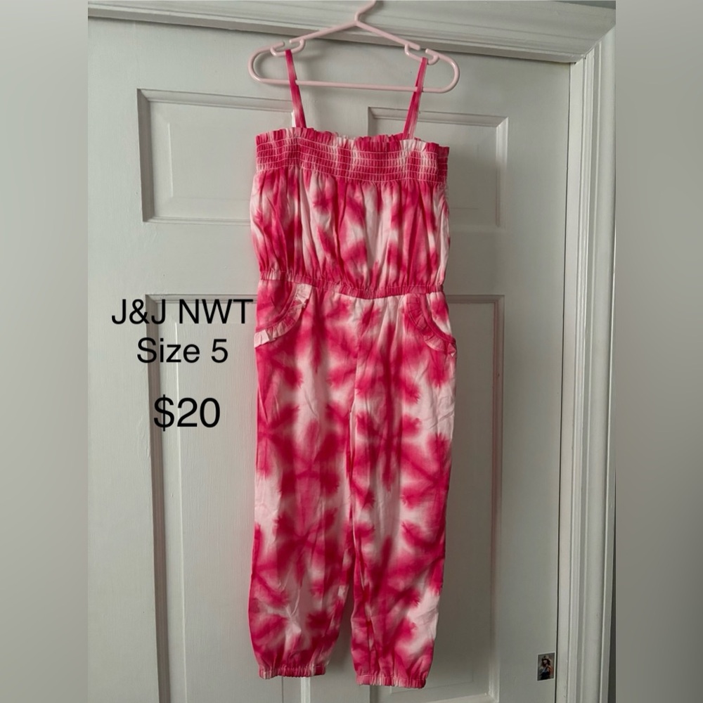 Janie and Jack pink/white romper